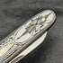 1921 British Antique White Pearl Shell Engraving Handle Pure Silver Blade Folding Pen Knife